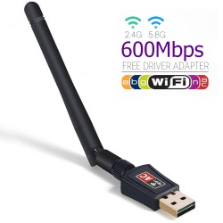 Adaptador USB WiFi Dual Band  600Mbps 802.11ac