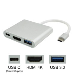 Adaptador Tipo-C a HDMI + PD + USB 3.0