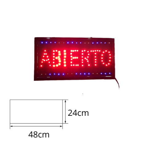 Letrero LED Abierto 48cm x 24cm