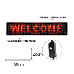 Letrero LED Programable 68cm Rojo