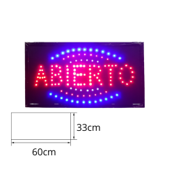 Letrero LED Abierto 60cm x 33cm