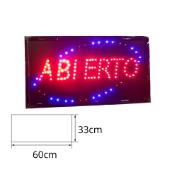 Letrero LED Abierto 60cm x 33cm